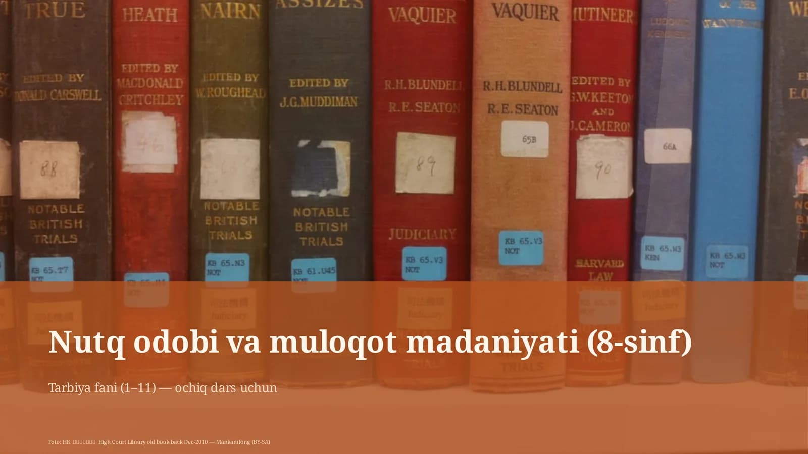 Nutq odobi va muloqot madaniyati (8-sinf)