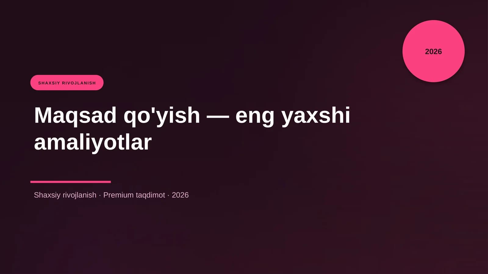 Maqsad qo'yish — eng yaxshi amaliyotlar