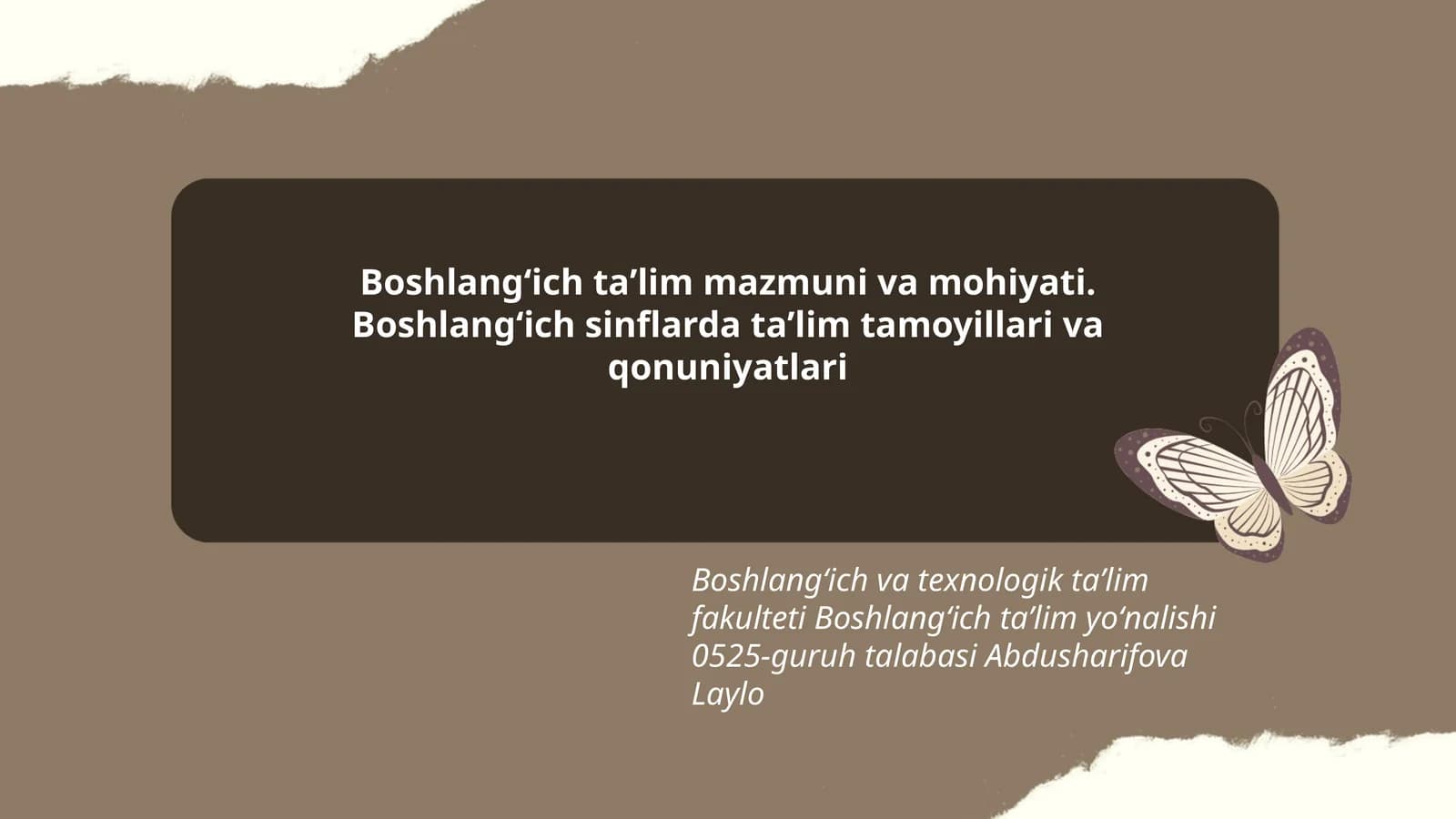 Boshlangʻich taʼlim mazmuni va mohiyati