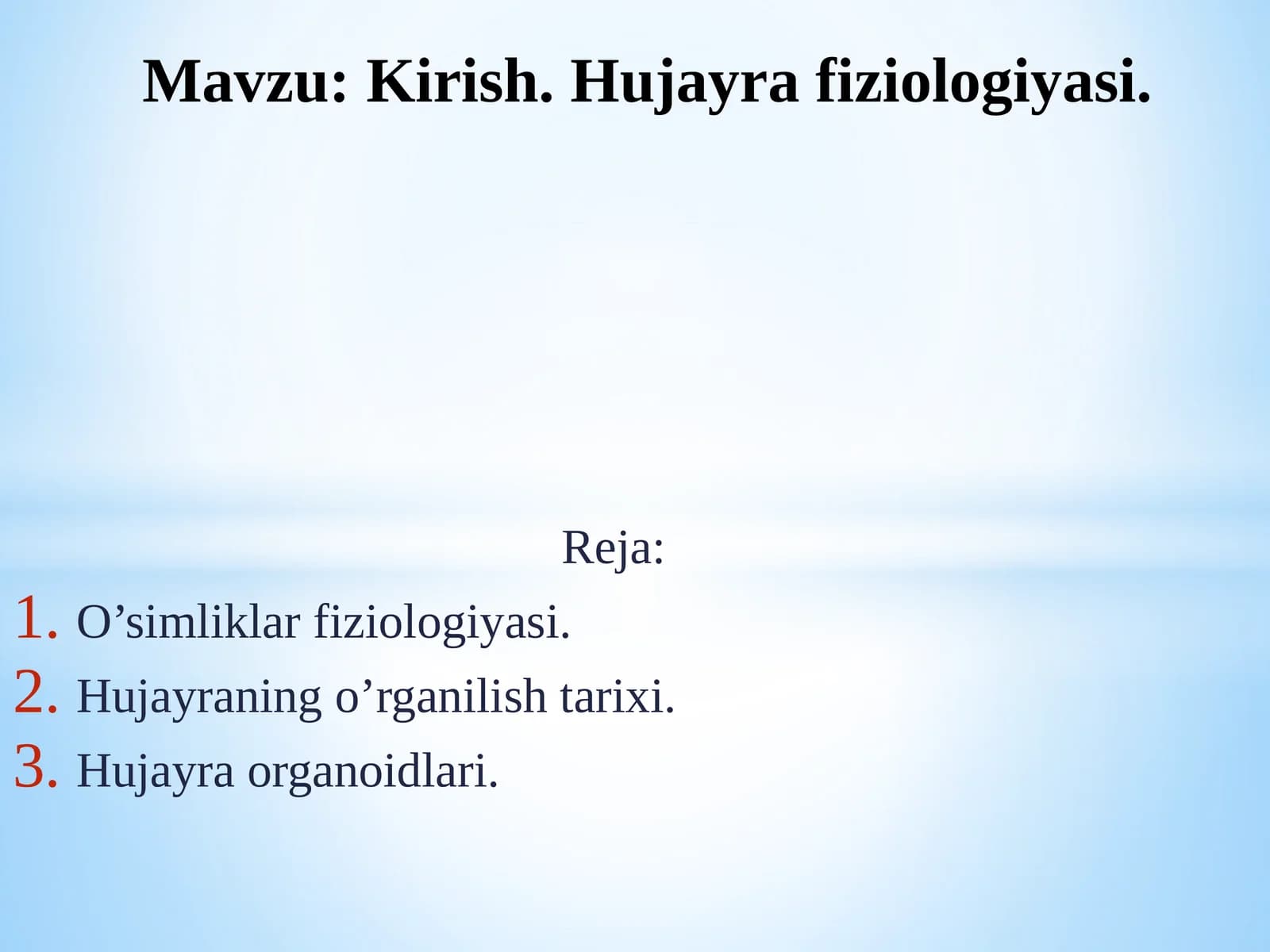 O’simliklar  fiziologiyasi