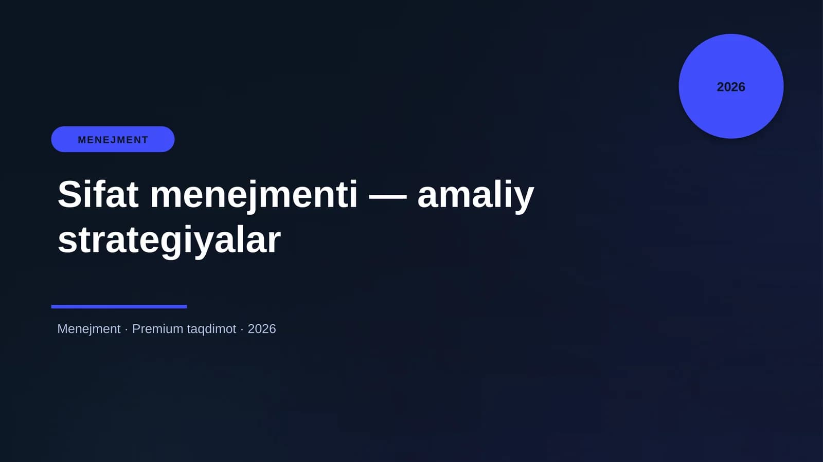 Sifat menejmenti — amaliy strategiyalar