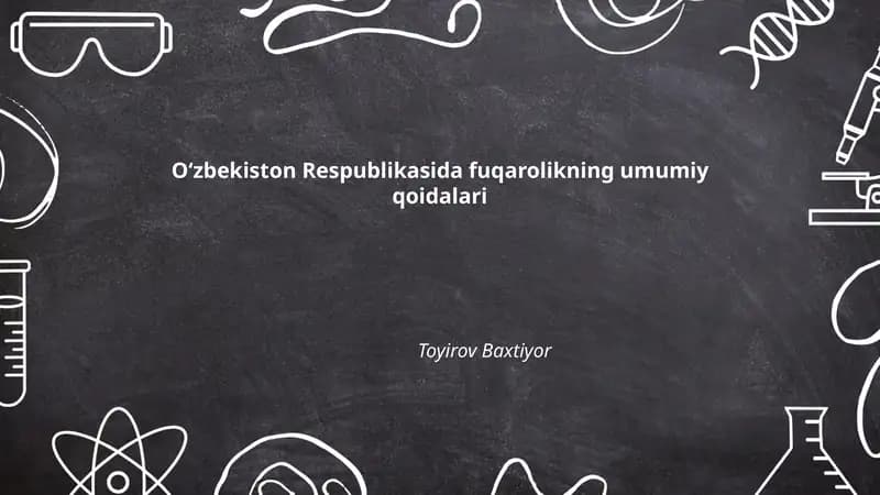 O‘zbekiston Respublikasida fuqarolikning umumiy qoidalari
