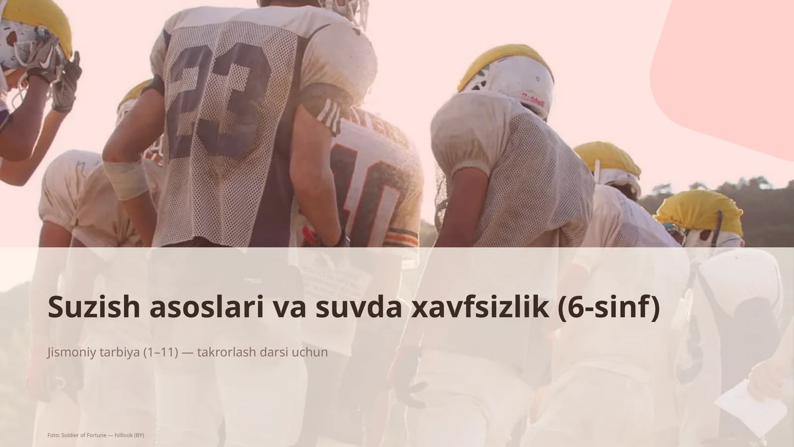 Suzish asoslari va suvda xavfsizlik (6-sinf)