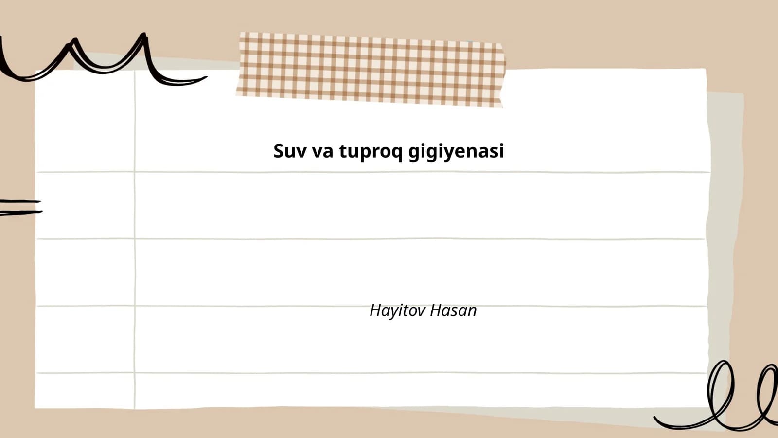 Suv va tuproq gigiyenasi