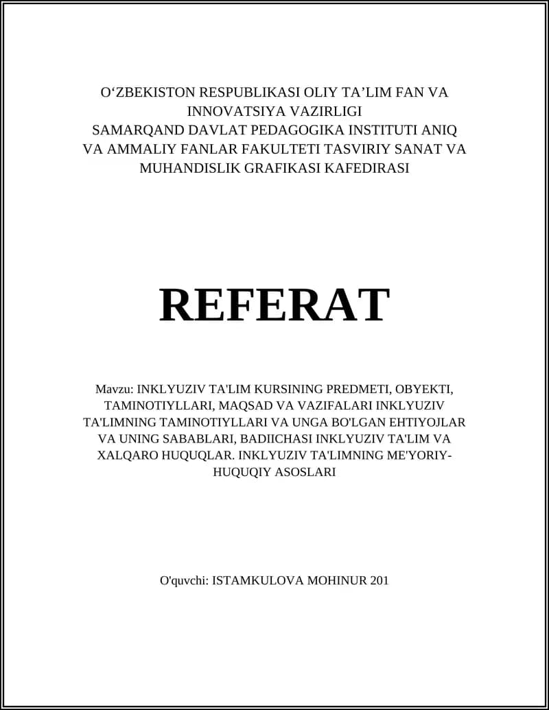 INKLYUZIV TA'LIM KURSI