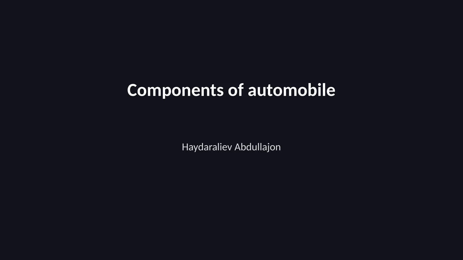 Components of automobile