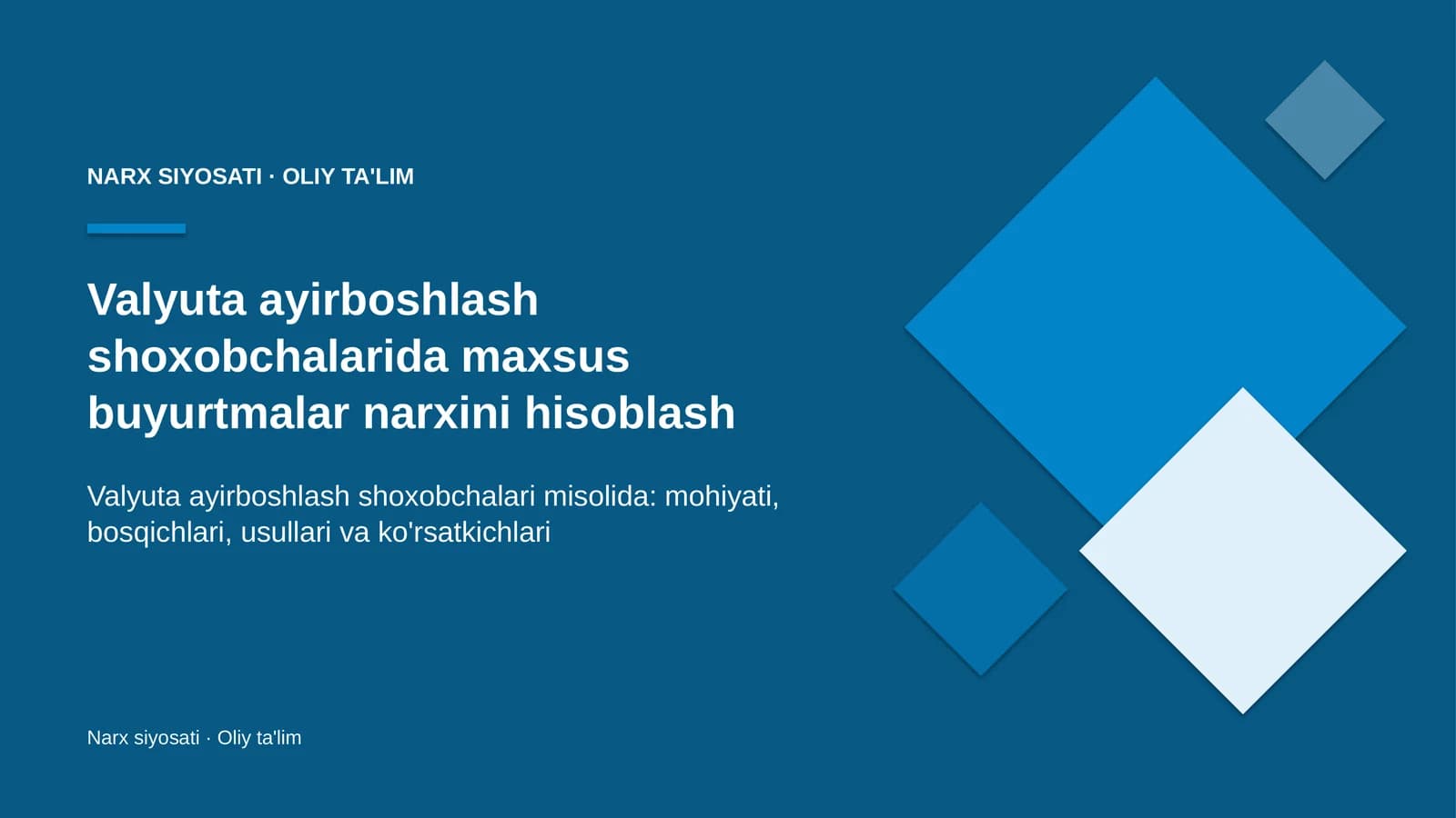 valyuta ayirboshlash shoxobchalarida maxsus buyurtmalar narxini hisoblash 6306