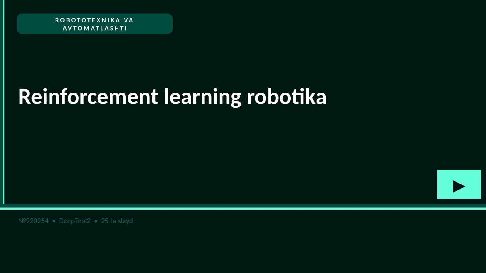 ROBOTOTEXNIKA VA AVTOMATLASHTI