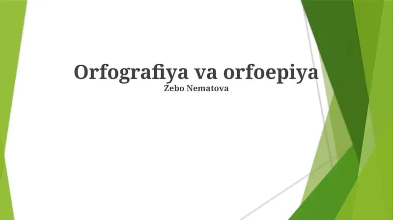 Orfografiya va orfoepiya