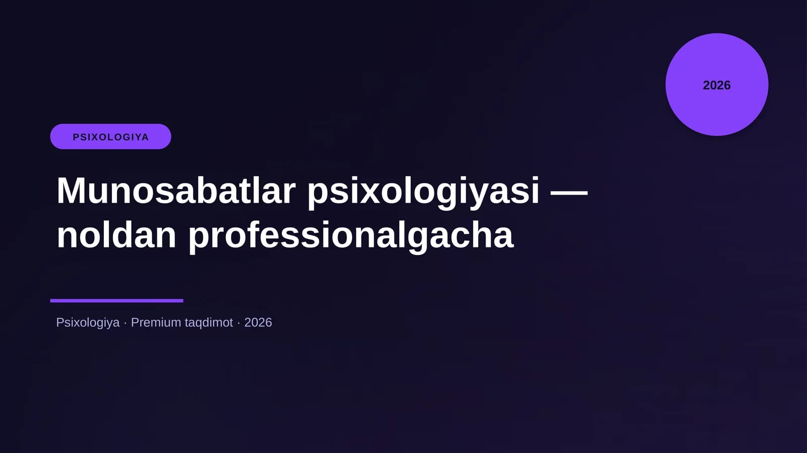 Munosabatlar psixologiyasi — noldan professionalgacha
