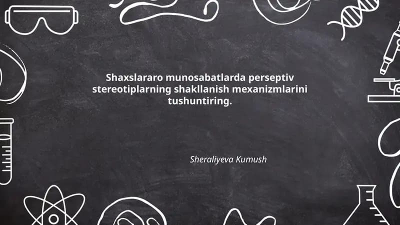 Kognitiv kategoriyalash va stereotiplarning shakllanishi