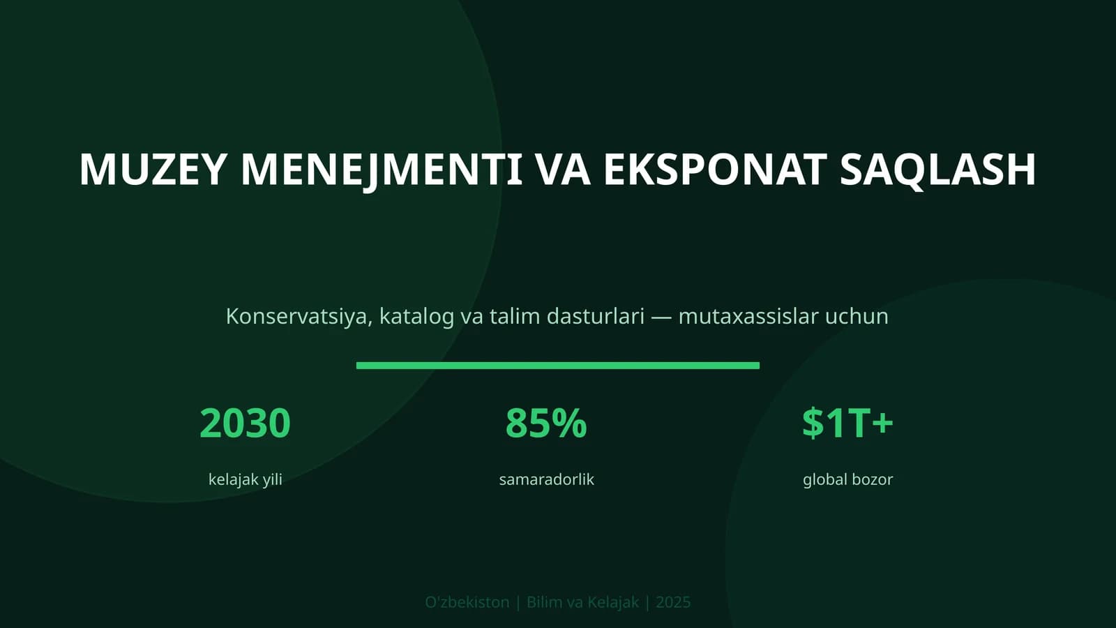 MUZEY MENEJMENTI VA EKSPONAT SAQLASH