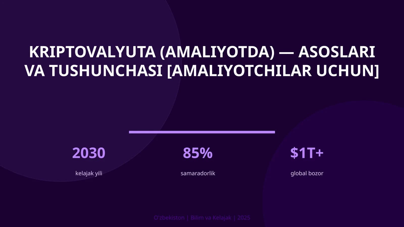 KRIPTOVALYUTA (AMALIYOTDA) — ASOSLARI VA TUSHUNCHASI [AMALIYOTCHILAR UCHUN]