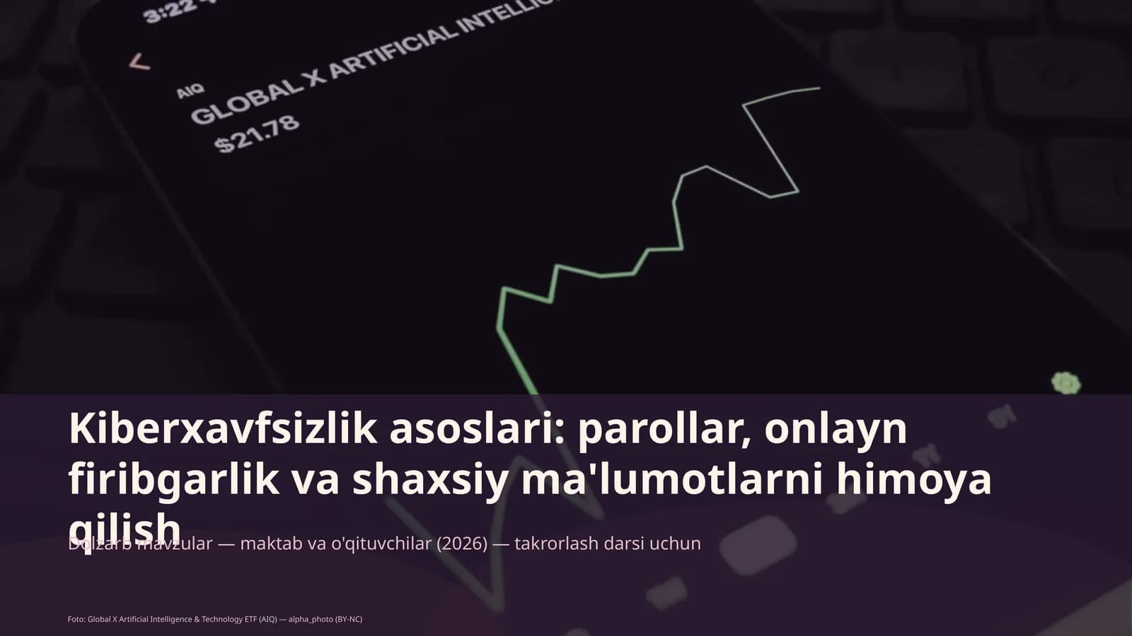 Kiberxavfsizlik asoslari: parollar, onlayn firibgarlik va shaxsiy ma'lumotlarni himoya qilish