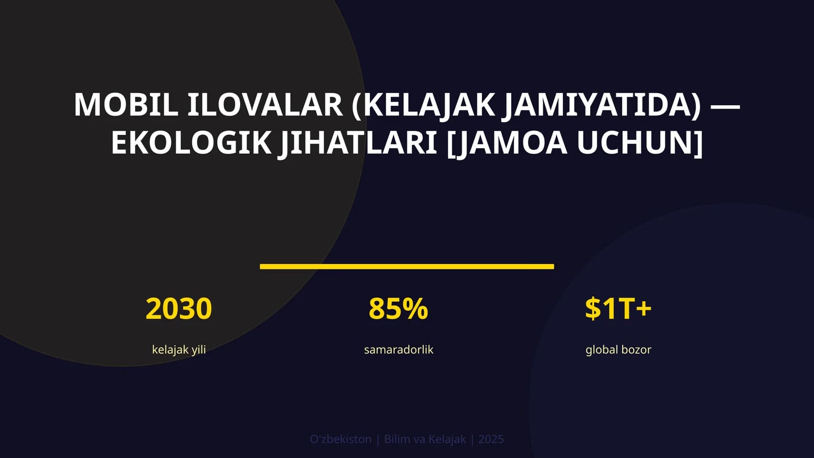 MOBIL ILOVALAR (KELAJAK JAMIYATIDA) — EKOLOGIK JIHATLARI [JAMOA UCHUN]