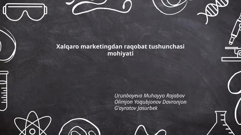 Xalqaro marketingdan raqobat tushunchasi mohiyati