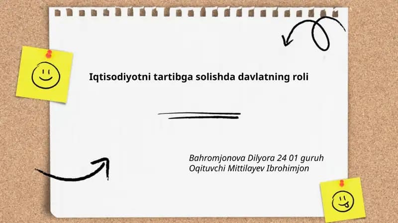 Iqtisodiyotni Tartibga Solishda Davlatning Roli