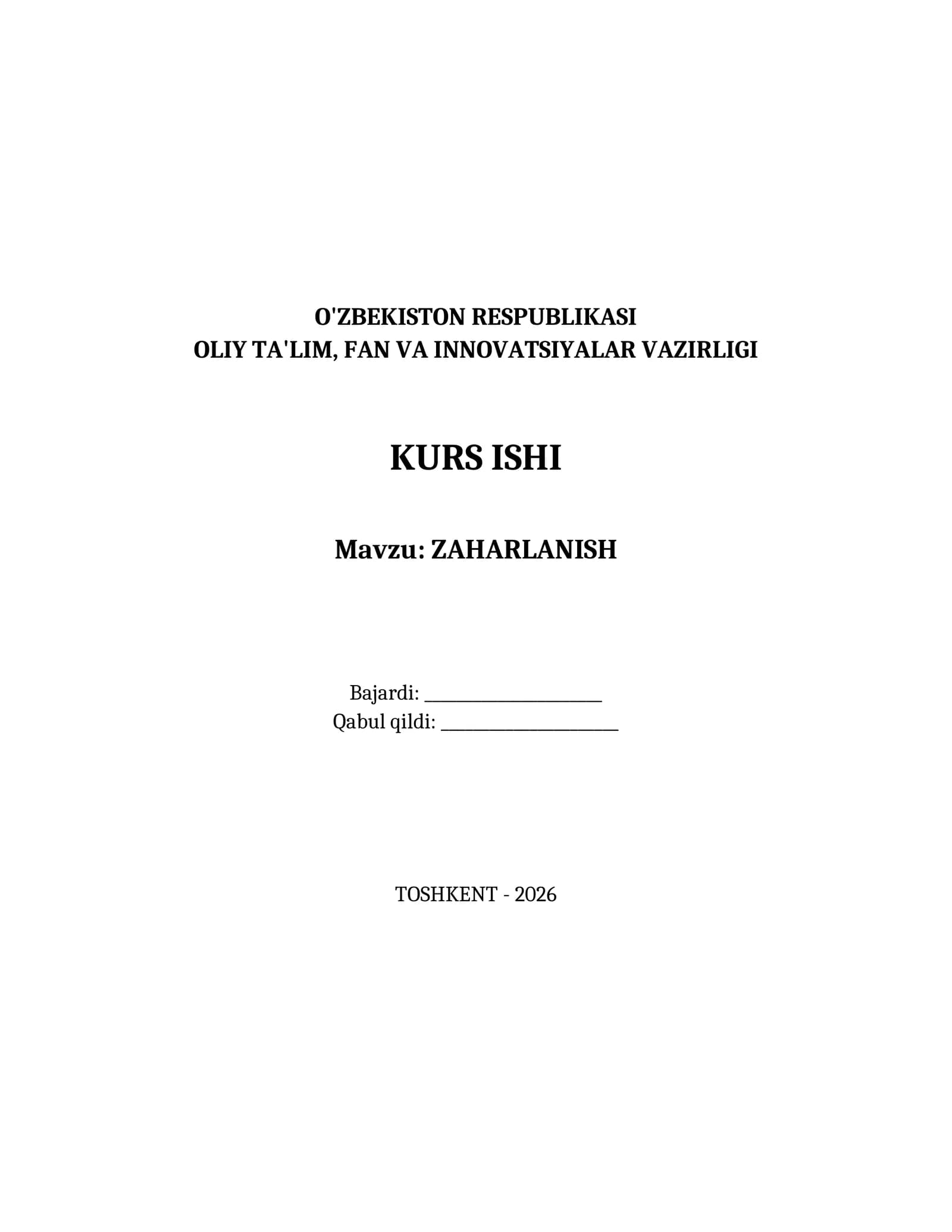 ZAHARLANISH