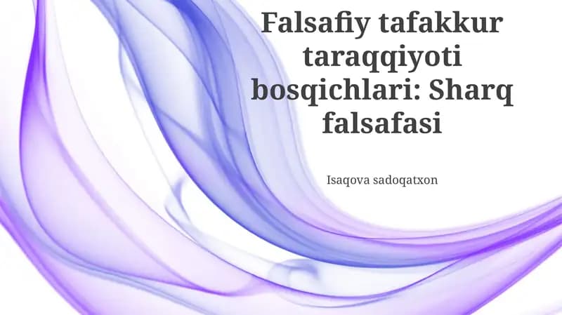 Sharq falsafasining o'rta asrlardagi rivojlanishi