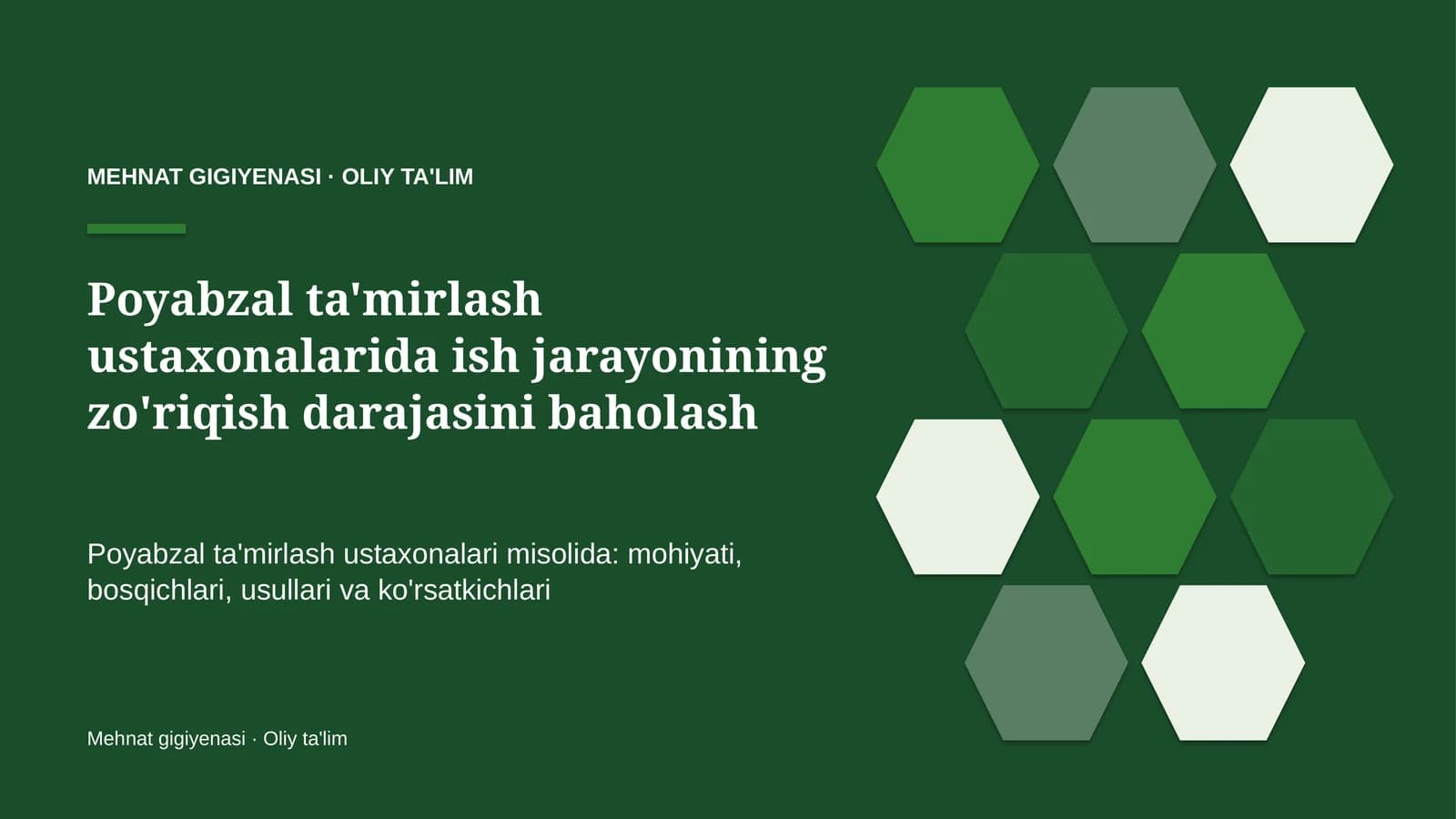 poyabzal ta'mirlash ustaxonalarida ish jarayonining zo'riqish darajasini baholash 2629
