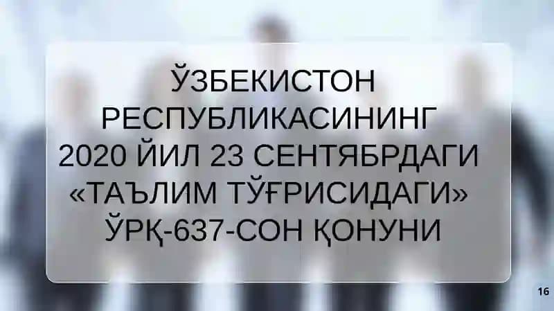 TA'LIM TO'G'RISIDA QONUN