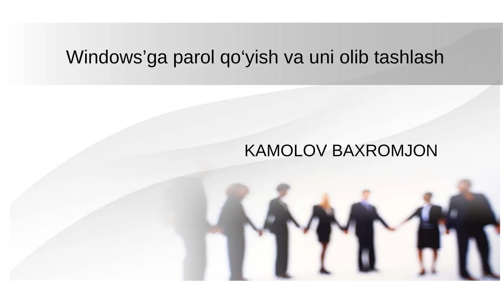 Windows’ga parol qo‘yish va uni olib tashlash