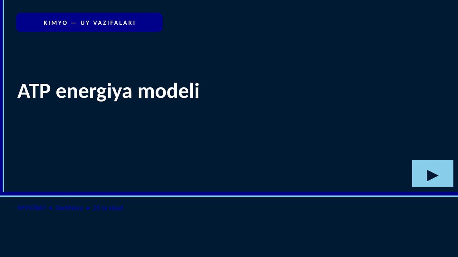 KIMYO — UY VAZIFALARI