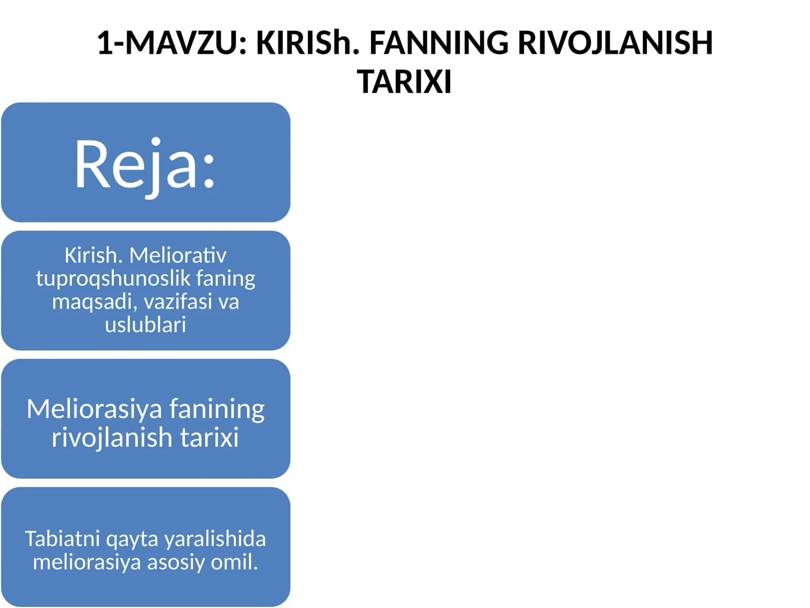 KIRISh. FANNING RIVOJLANISH TARIXI