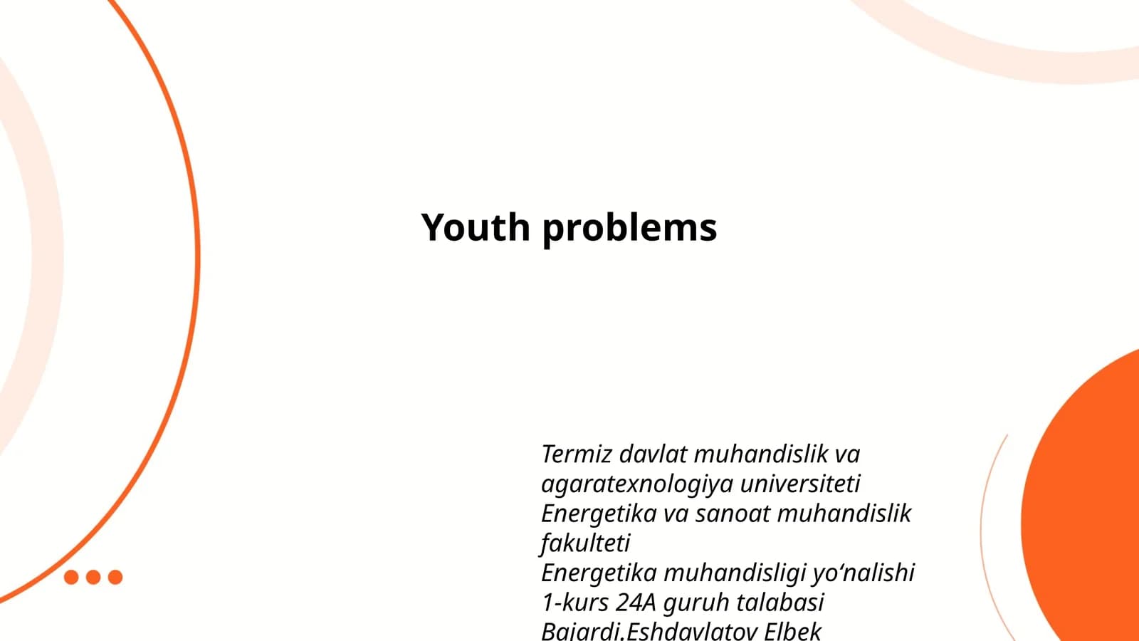 Youth problems