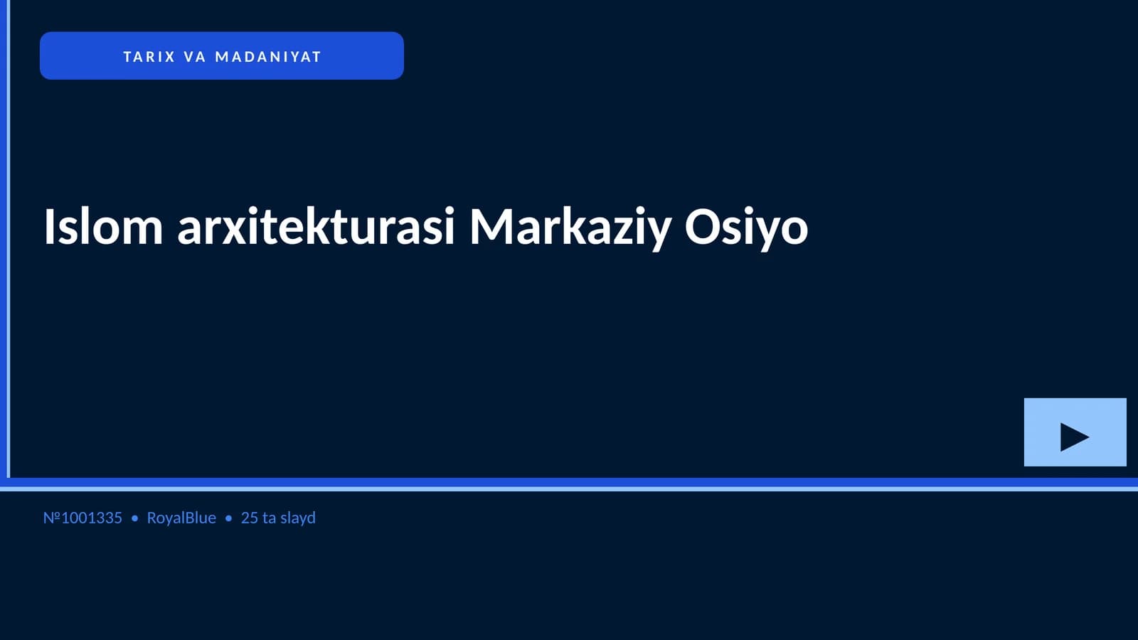 Islom arxitekturasi Markaziy Osiyo
