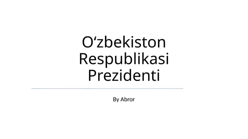 Oʻzbekiston Respublikasi Prezidenti