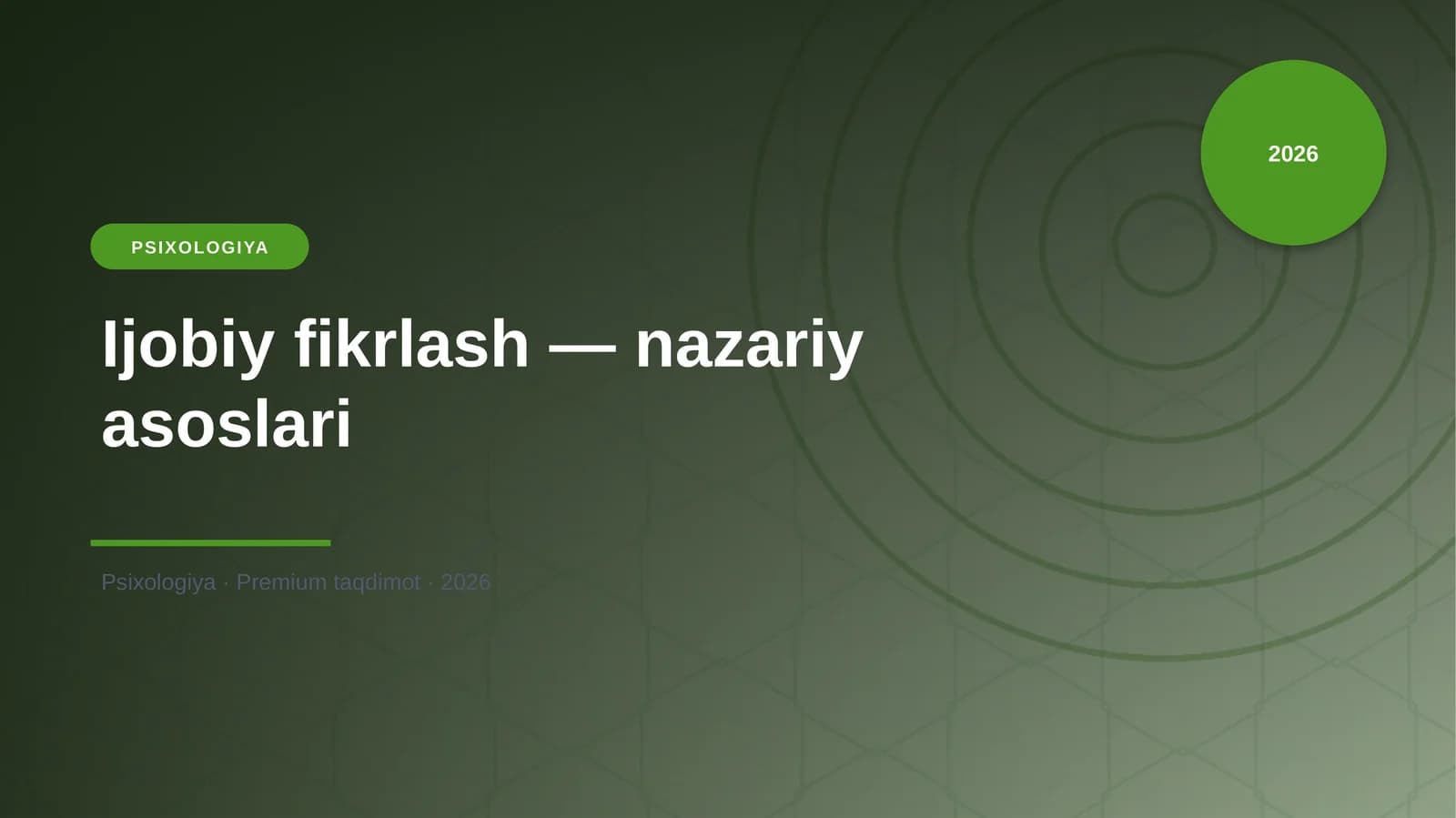 Ijobiy fikrlash — nazariy asoslari