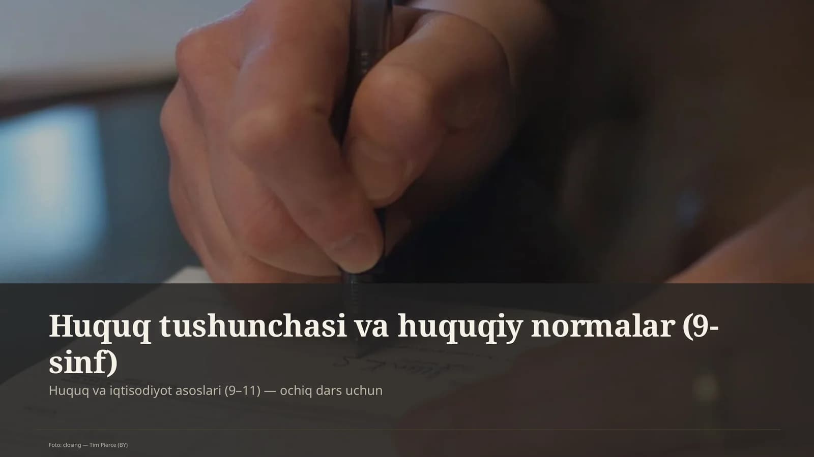 Huquq tushunchasi va huquqiy normalar (9-sinf)