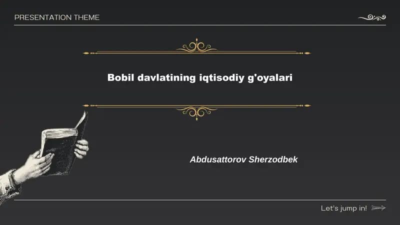 Bobil davlatining iqtisodiy g'oyalari