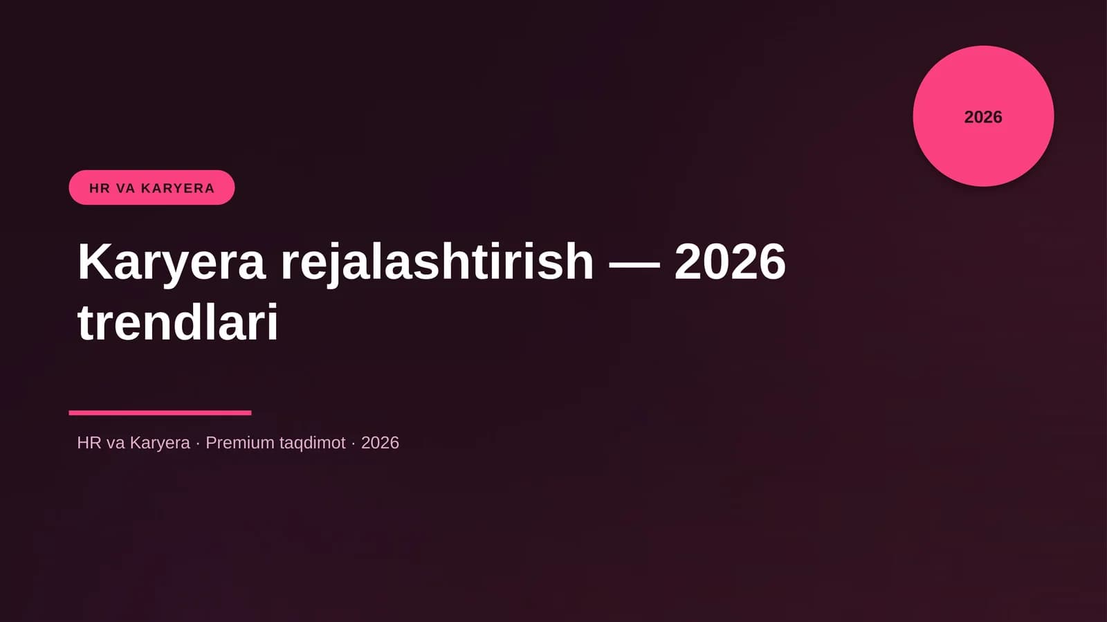 Karyera rejalashtirish — 2026 trendlari