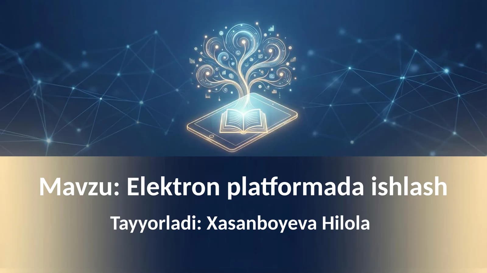Elektron platformada ishlash