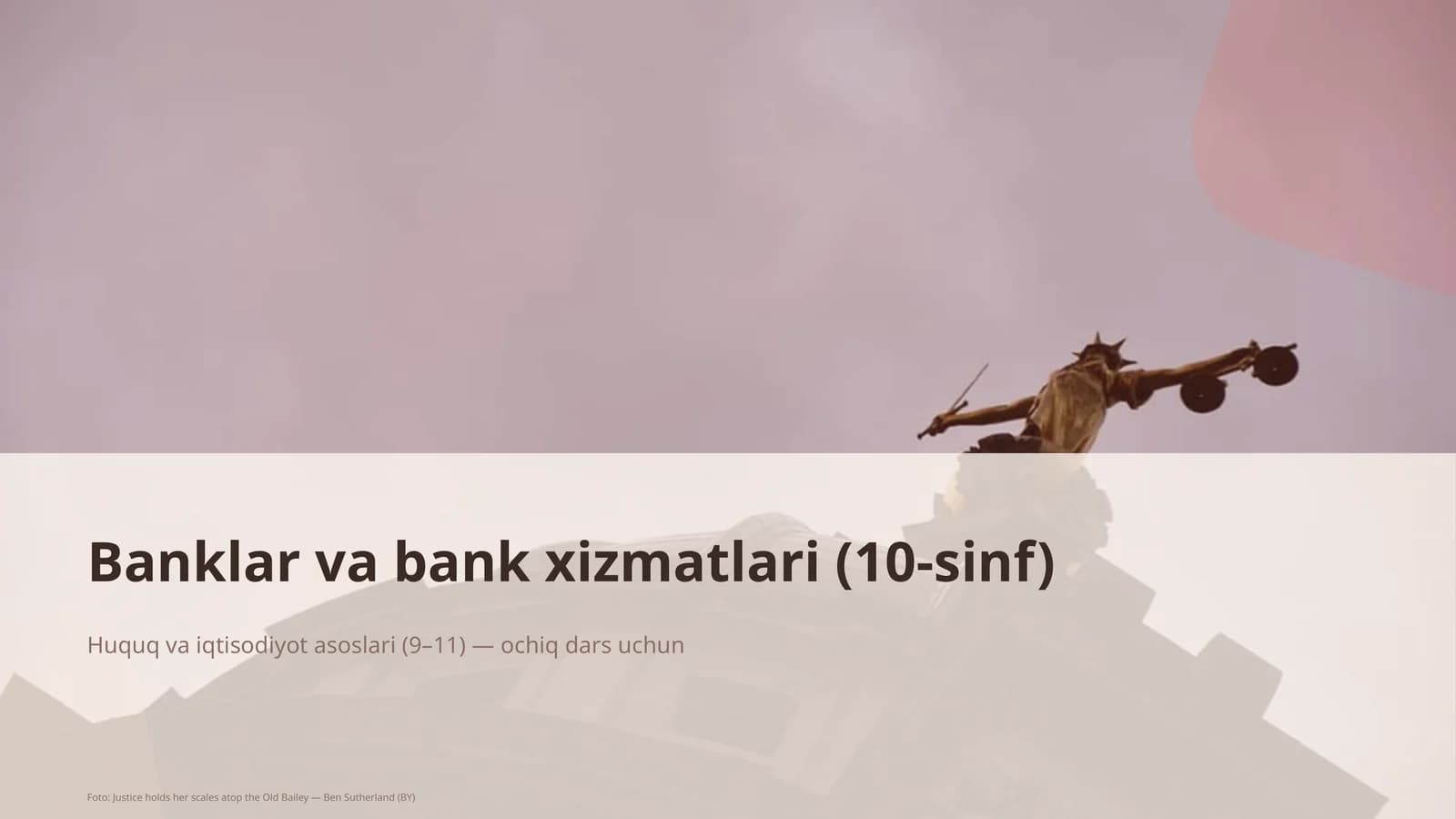 Banklar va bank xizmatlari (10-sinf)