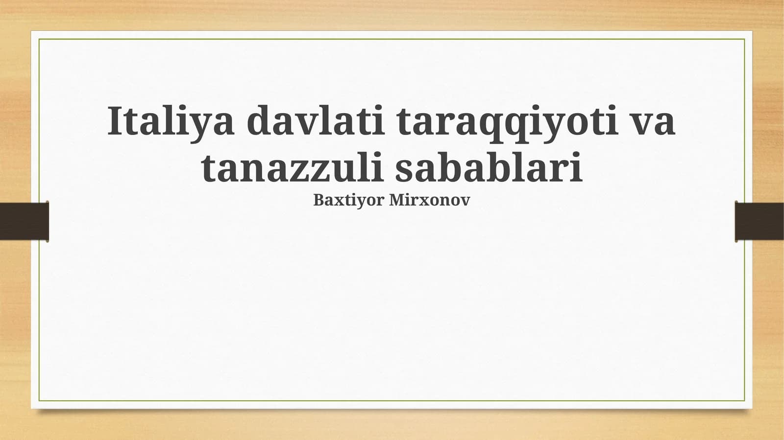 Italiya davlati taraqqiyoti va tanazzuli sabablari