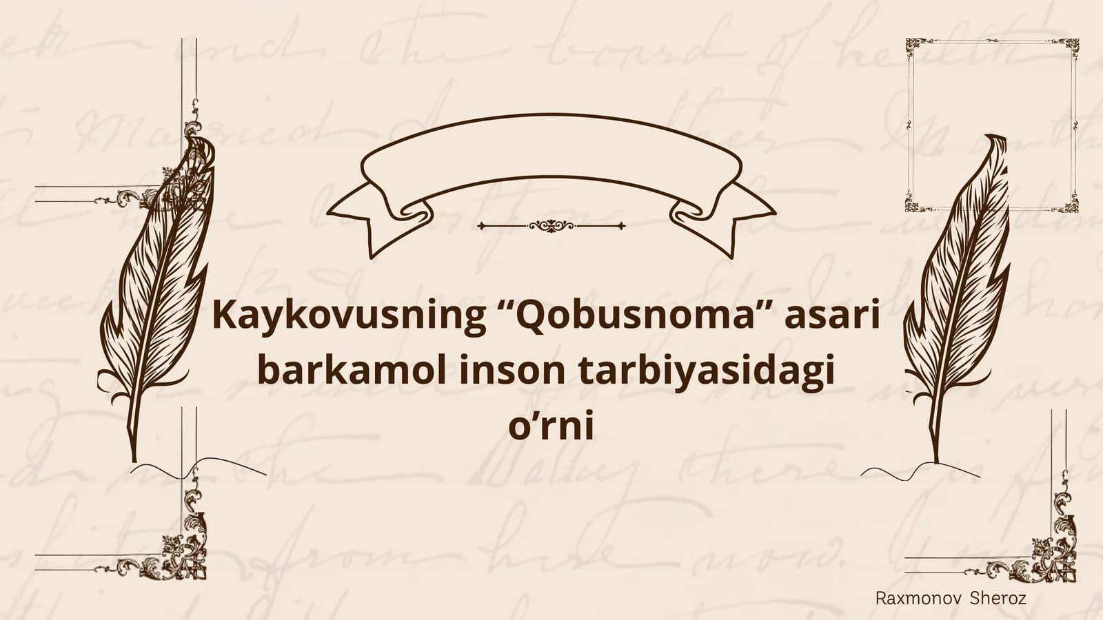 Kaykovusning “Qobusnoma” asari