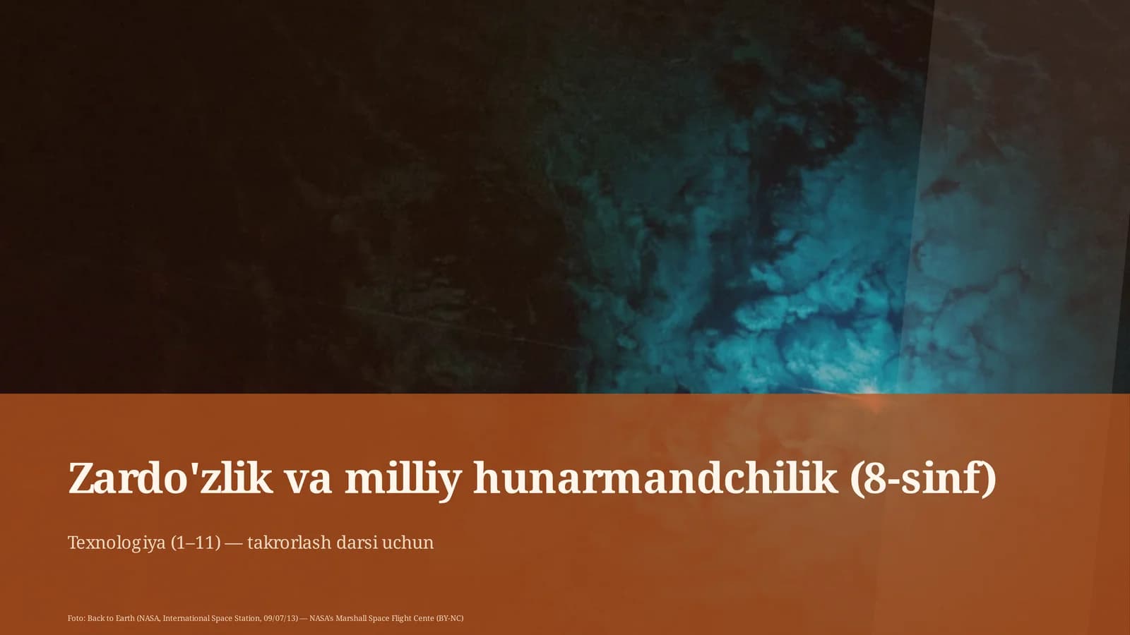 Zardo'zlik va milliy hunarmandchilik (8-sinf)
