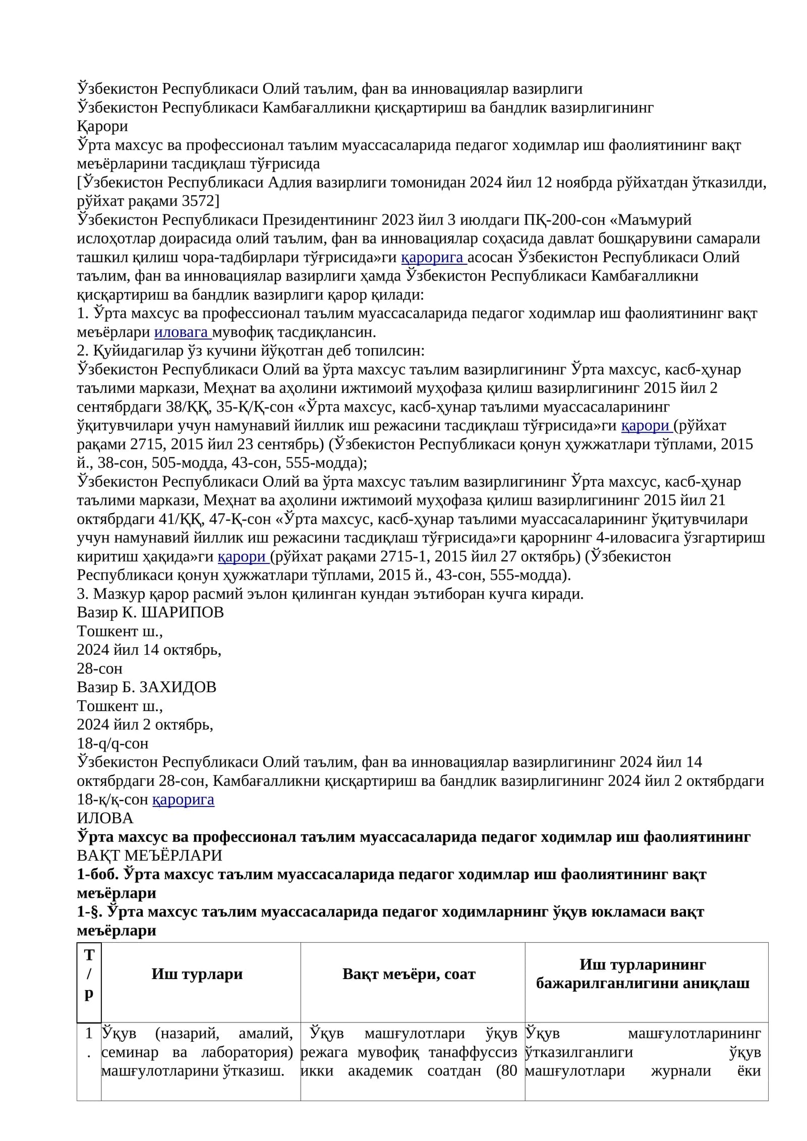 35-72 pedagog hodimlar vaqt meyorlari