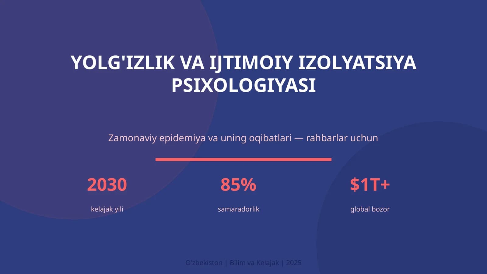 YOLG'IZLIK VA IJTIMOIY IZOLYATSIYA PSIXOLOGIYASI