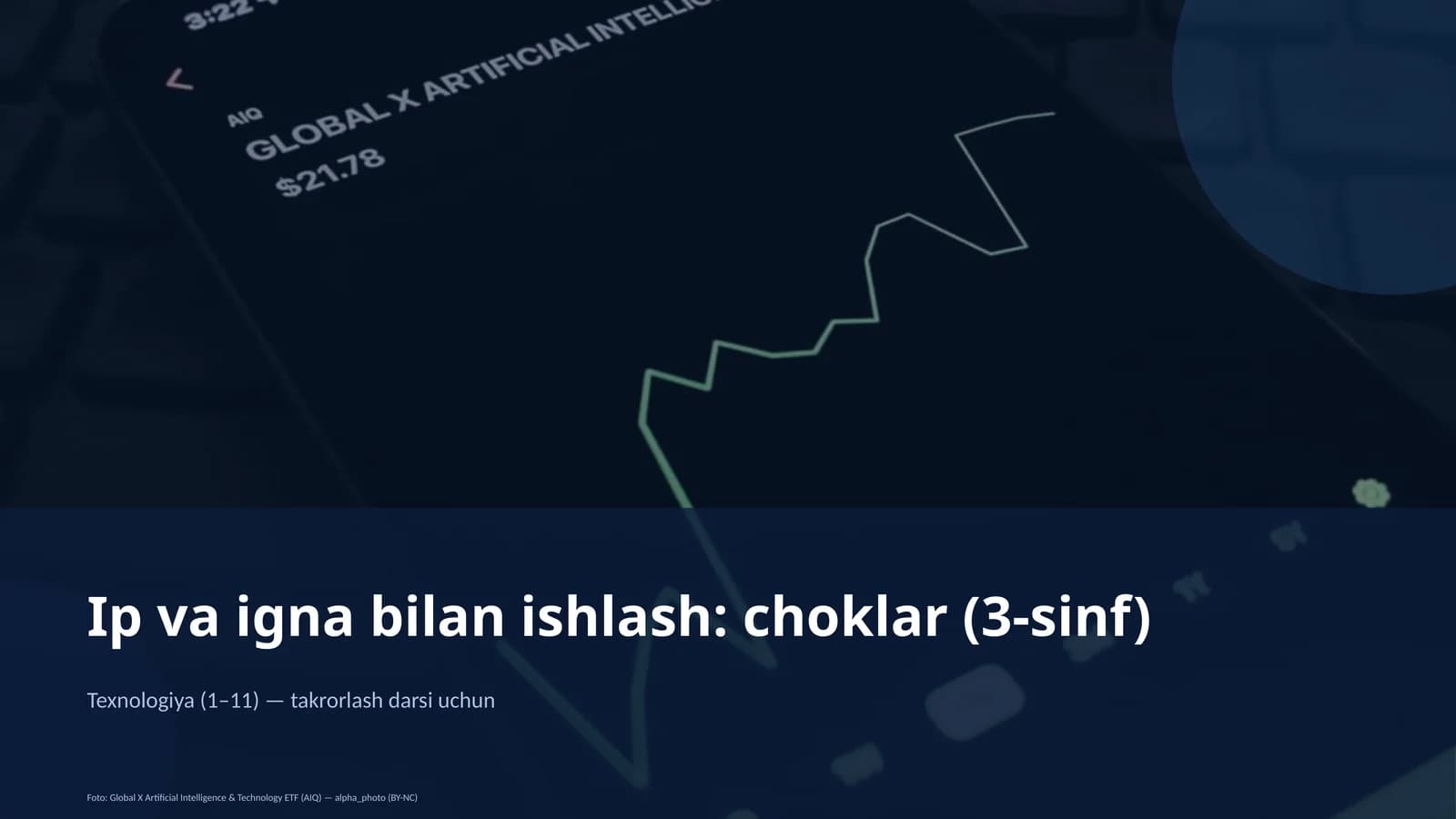 Ip va igna bilan ishlash: choklar (3-sinf)