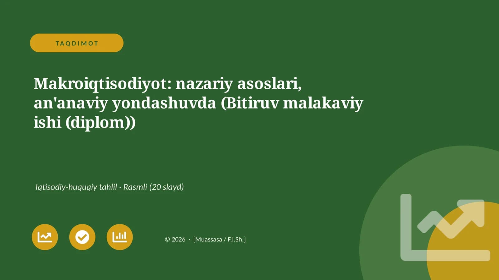 Makroiqtisodiyot: nazariy asoslari, an'anaviy yondashuvda (Bitiruv malakaviy ishi (diplom))