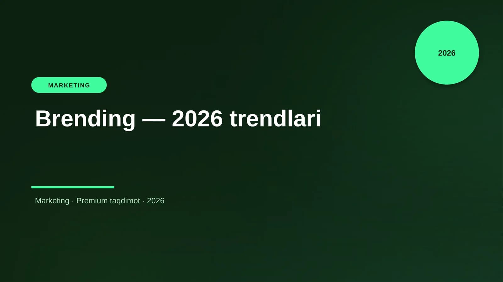 Brending — 2026 trendlari