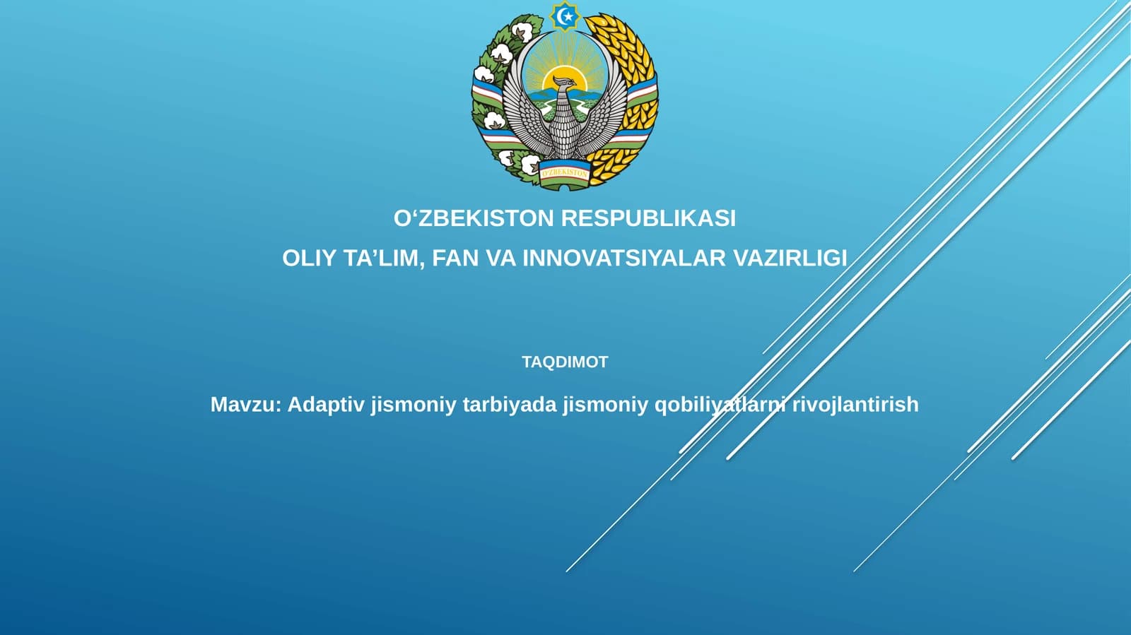 Adaptivjismoniytarbiyadajismoniyqobiliyatlarnirivojlantirish