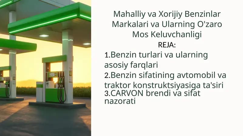 Benzin turlari va ularning asosiy farqlari