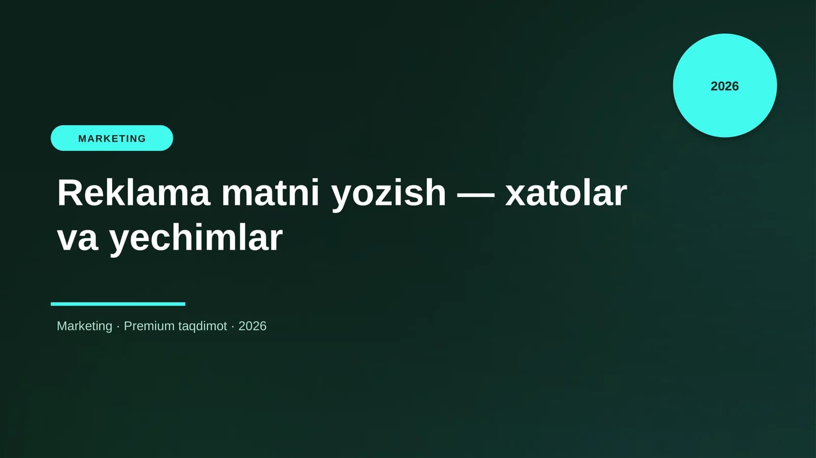 Reklama matni yozish — xatolar va yechimlar