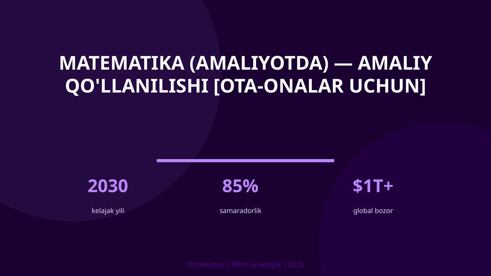 Matematika (amaliyotda) — amaliy qo'llanilishi [ota-onalar uchun]