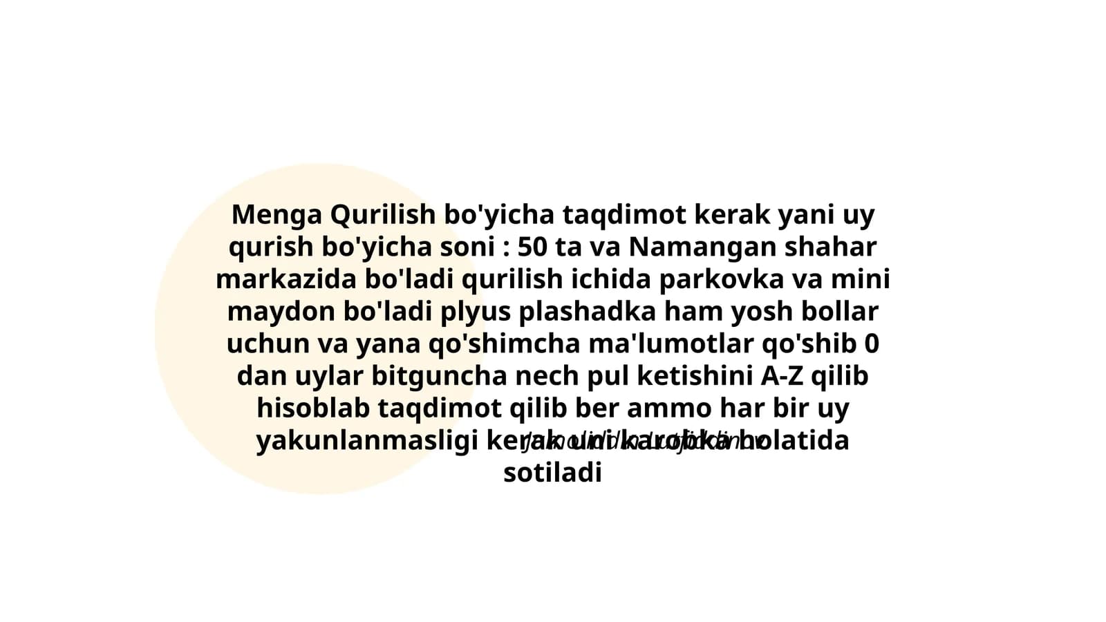 Menga Qurilish bo'yicha taqdimot